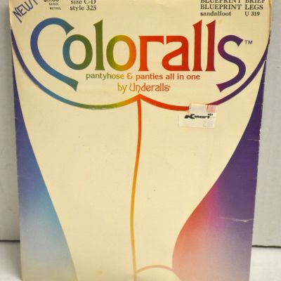 Coloralls Pantyhose C-D Blueprint U 319 Sandalfoot (Navy Blue) New-Old-Stock Pkg